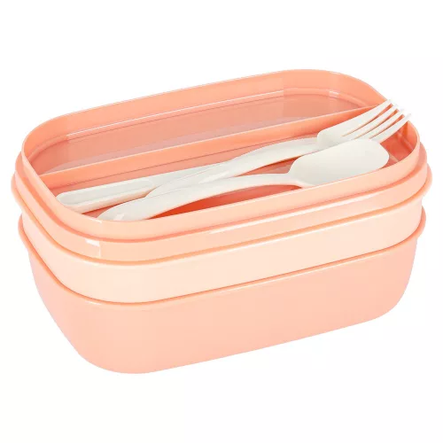 Breakfast lunchbox split 1900ml pink