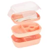 Breakfast lunchbox split 1900ml pink