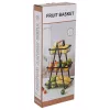 Fruit basket three-tier tier metal wood