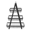 Fruit basket three-tier tier metal wood