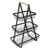 Fruit basket three-tier tier metal wood