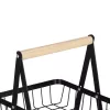 Fruit basket three-tier tier metal wood