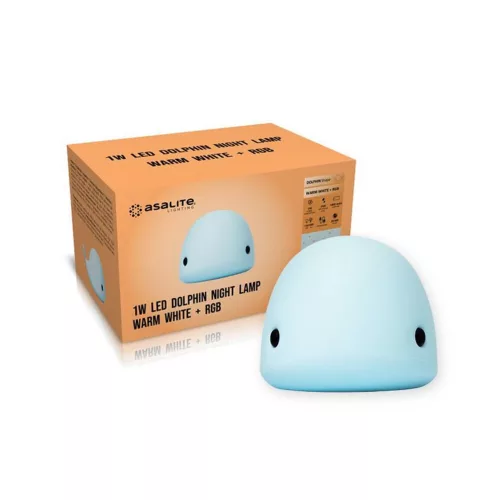  LED decoration , night light , child , dolphin , soft silicone , USB , warm white , RGB , Asalite