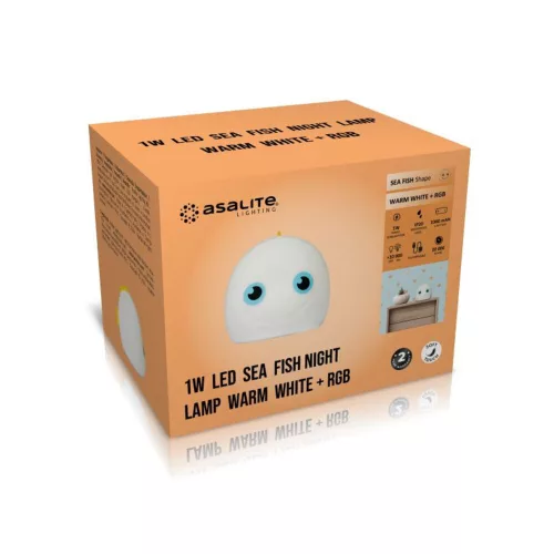  LED decoration , night light , children , fish , soft silicone , USB , warm white , RGB , Asalite