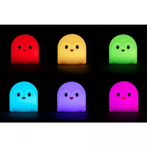 LED decoration , night light , child , penguin , soft silicone , USB , warm white , RGB , Asalite