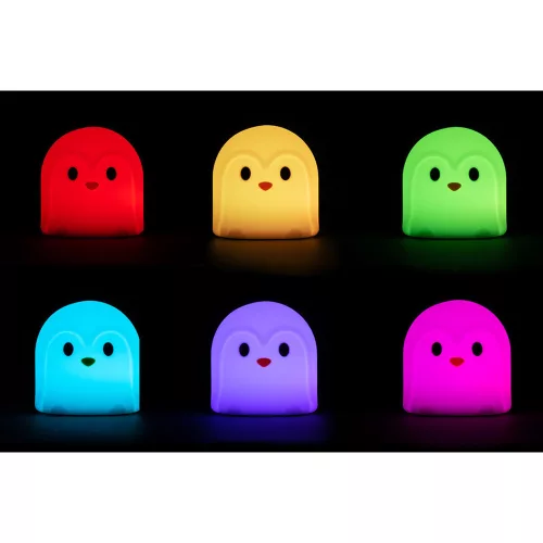 LED decoration , night light , child , penguin , soft silicone , USB , warm white , RGB , Asalite