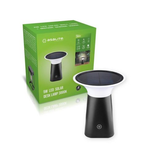  LED lamp, table, outdoor, 5W, warm white, solar, USB, IP65, Asalite