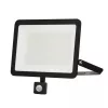  LED spotlight, 100W, 9000 lm, slim, motion sensor, black, natural white, IP65, Asalite