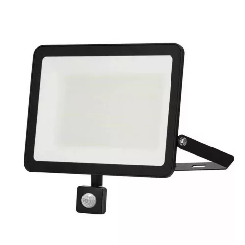  LED spotlight, 100W, 9000 lm, slim, motion sensor, black, natural white, IP65, Asalite