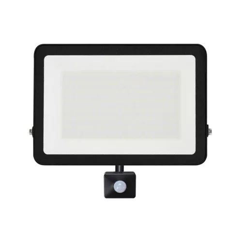 LED spotlight, 100W, 9000 lm, slim, motion sensor, black, natural white, IP65, Asalite