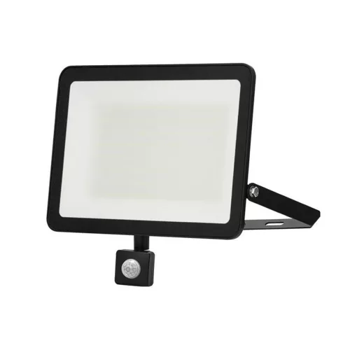  LED spotlight, 100W, 9000 lm, slim, motion sensor, black, natural white, IP65, Asalite