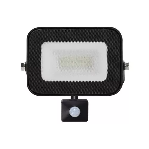  LED spotlight, 10W, 900 lm, slim, motion sensor, black, natural white, IP65, Asalite