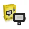  LED spotlight, 10W, 900 lm, slim, motion sensor, black, natural white, IP65, Asalite