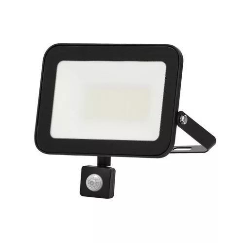 LED spotlight, 30W, 2700 lm, slim, motion sensor, black, natural white, IP65, Asalite