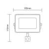  LED spotlight, 30W, 2700 lm, slim, motion sensor, black, natural white, IP65, Asalite