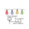  LED string lights, outdoor, solar-powered, colorful bulb shape, 10 pcs, warm white, IP44, EGLO, 48877