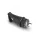 Grounded rubber plug, with side outlet and handle, 16A, black, outdoor, IP44, VIDEX, TITANUM
