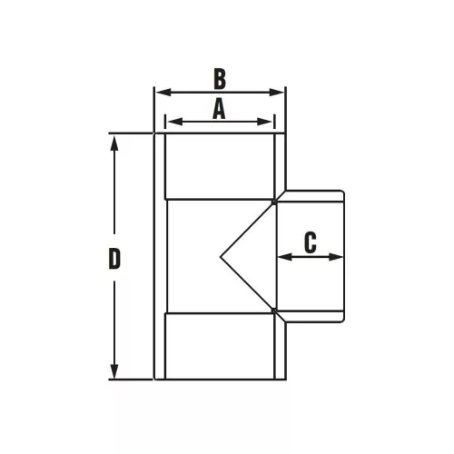 T-piece 90o D 025 PN16