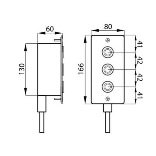 Stainless steel mounting box for 3 piezo switches