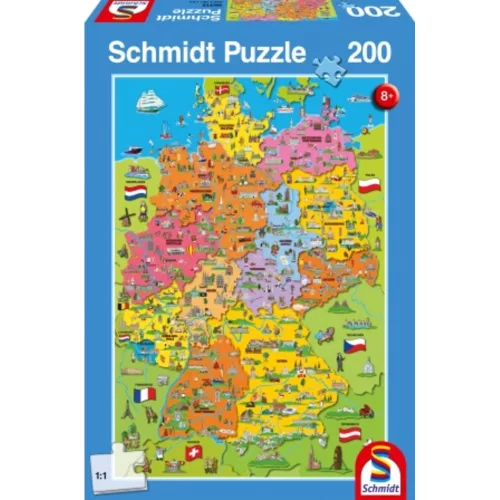 Cartoon map of Germany, 200 pieces (56312) Children's puzzle
