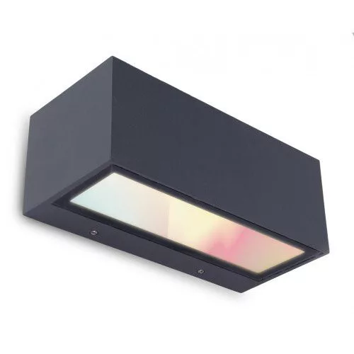 GEMINI OUTDOOR LED WALL 2 LIGHT LUTEC CONNECT DARK GREY