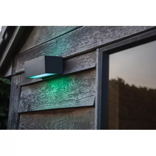 GEMINI OUTDOOR LED WALL 2 LIGHT LUTEC CONNECT DARK GREY