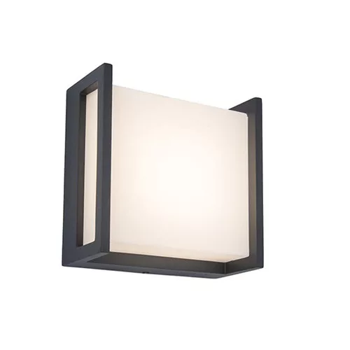 QUBO SQUARE OUTDOOR WALL 1 LIGHT DARK GREY