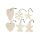  Decorative wooden ornaments, 6 pieces