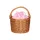  Wicker basket with heart-shaped textile