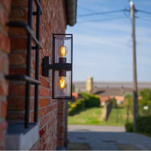 FLAIR OUTDOOR  E27  DOUBLE WALL  2 LIGHT BLACK