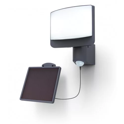 SUNSHINE SOLAR LED WALL 1 LIGHT PIR  DARK GREY  PLUS SOLAR PANEL