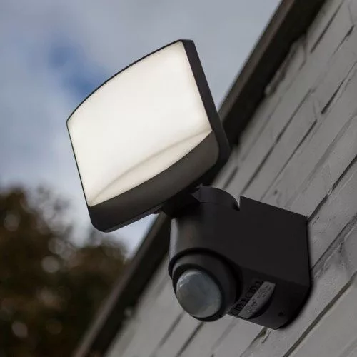 SUNSHINE SOLAR LED WALL 1 LIGHT PIR  DARK GREY  PLUS SOLAR PANEL
