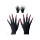  Black gloves, colorful, with glittery long nails, 2 types, 1 pair