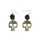  Skull earrings with black rose