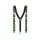  Black and neon green skull pattern suspenders