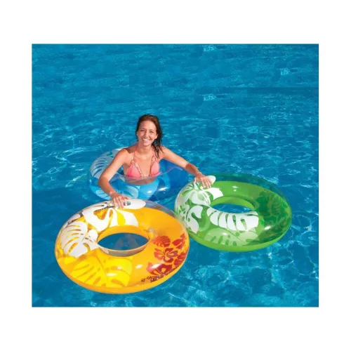  Swimming ring, transparent, in various colors, O 91 cm (1 pc.)