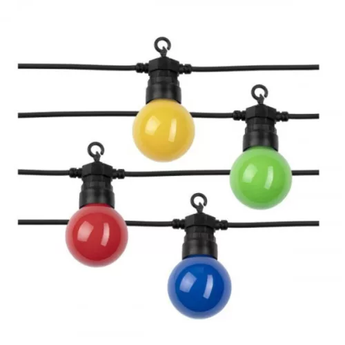 BLACK OUTDOOR STRING LIGHT COLOURFUL BULBS 10PCS/G45 IP65 8M