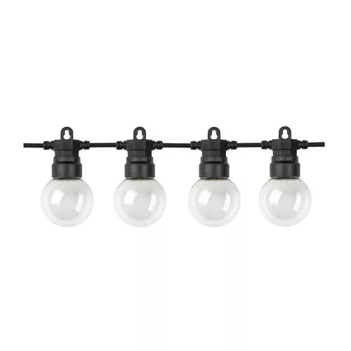 BLACK OUTDOOR STRING LIGHT WITH BULBS 6000K 20PCS/G45 IP65 13M