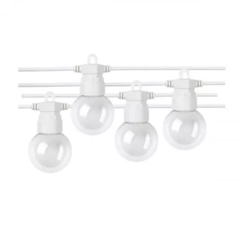 WHITE OUTDOOR STRING LIGHT WITH BULBS 2700K 20PCS/G45 IP65 13M