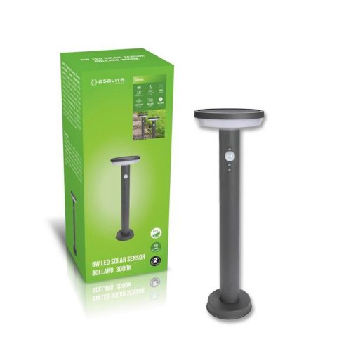 Asalite Solar Garden Lamp IP65 5W 3000K (400 lumens) + Sensor