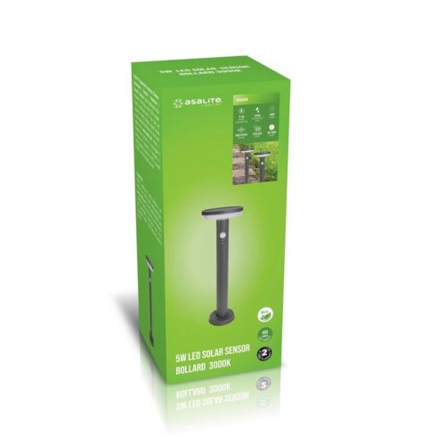 Asalite Solar Garden Lamp IP65 5W 3000K (400 lumens) + Sensor