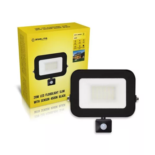 Asalite LED Spotlight Slim 20W 4500K (1800 lumens) + Motion Sensor
