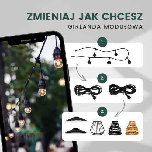 Garland CRETE 5xE27 5m Kobi Design