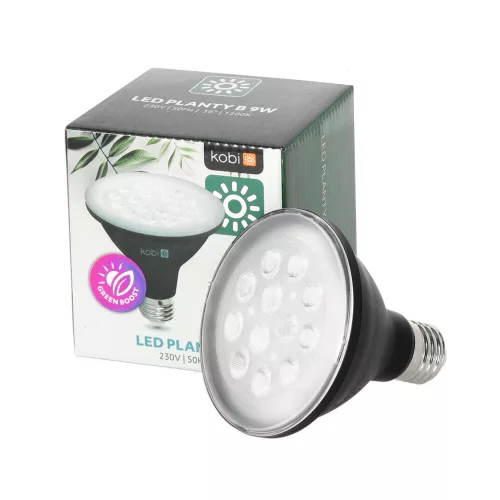 LED plant grower LED light source LED PLANTY B E27 9W E27 1200K Black Kobi Desing