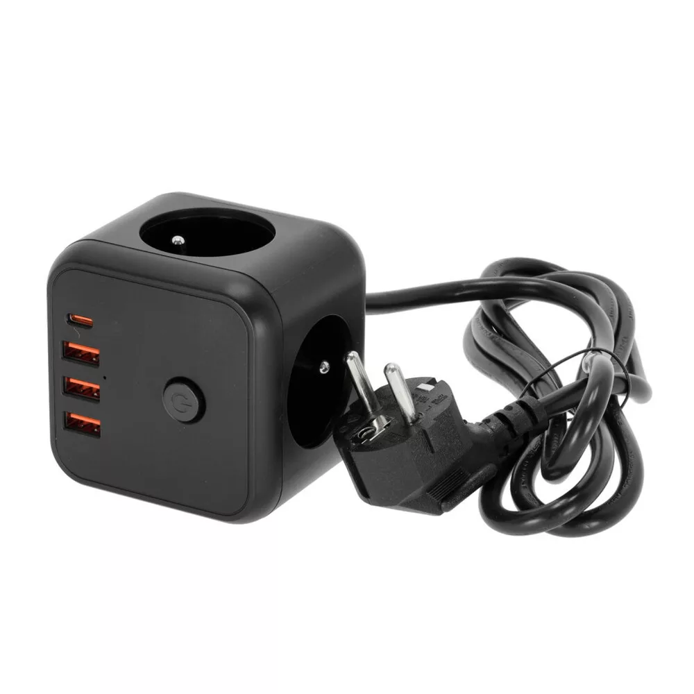 Kobi Extension cord KOBI LINEA PRO CUBE C 3 sockets+3USB/1USB-C/1