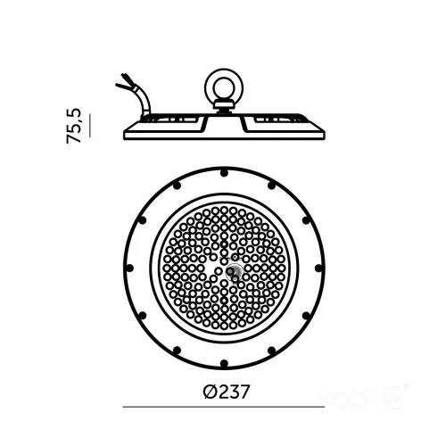 High Bay LED GRAZA 100W 4000K IP65 90° Kobi