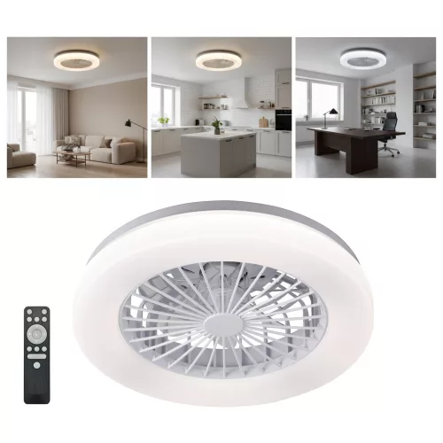 Ceiling LED lamp with fan VENTELUX 24W+15W 3CCT white Kobi Windstar