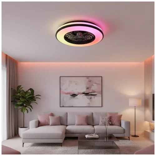 Ceiling LED lamp with fan VENTELUX 48W+15W 3CCT+RGB Kobi Windstar