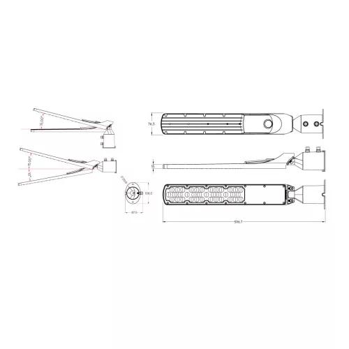 LEDline LITE Road luminaire FLAMINGO 100W 4000K 10000lm gray