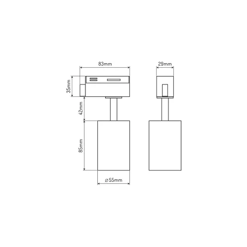 LED line luminaire for single-phase track GU10 white PIPE